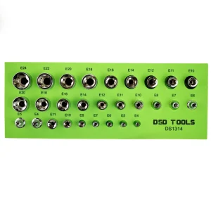 28PC E STAR SOCKETS 1/4″ & 3/8″ & 1/2″ DR  DS1314