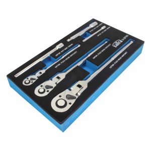 6pcs Flex Head Ratchet Wrench Set 1/4"; 3/8"; 1/2" Dr.