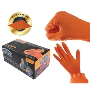 DISPOSABLE NITRILE GLOVES WITH DIAMOND TEXTURED (S,M,L,XL)