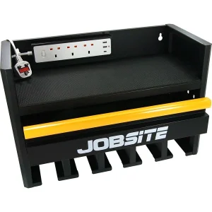 22 Inch Wall Mounted Power Tool Storage Rack and Charging Station