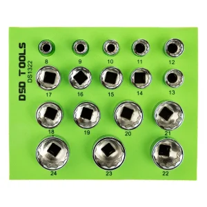 17PC 3/8″ DR 12PT SHALLOW SOCKETS 8–24MM DS1322