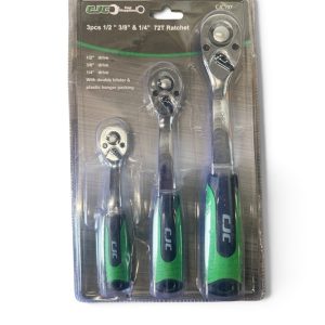 3Pc 72T Ratchet Set 1/2" 3/8" 1/4"