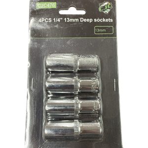 4pc 1/4" 13mm Deep Sockets