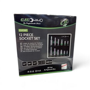 12PC SOCKET SET 1/2" 3/8" 1/4"